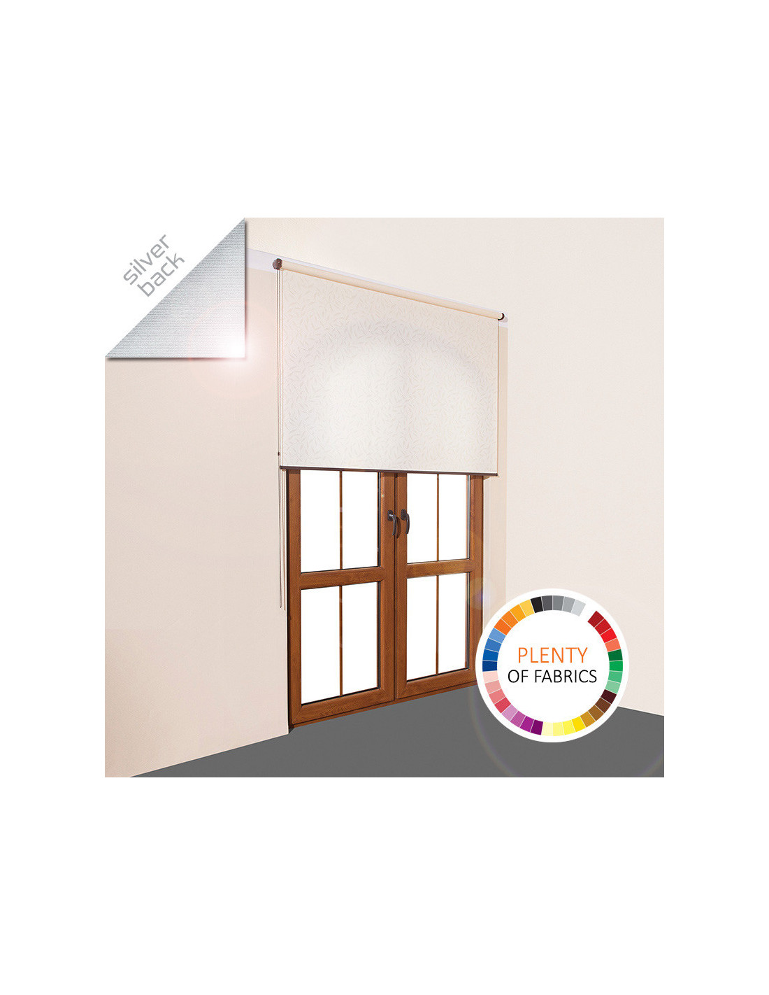 Freehanging solar reflective roller blind