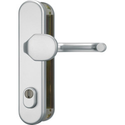 Exterior door fitting ABUS HLZS 814 with a cylinder cover – round with a pull/lever handle