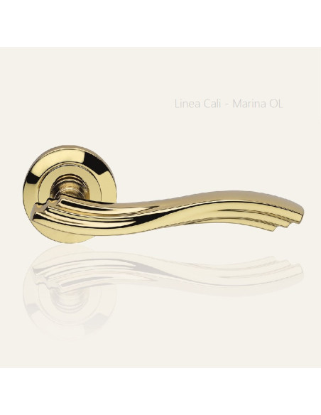 Lever door handle Linea Cali Marina on a round rose 102