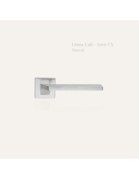 Lever door handle Linea Cali Giro Zincral on a square rose 024