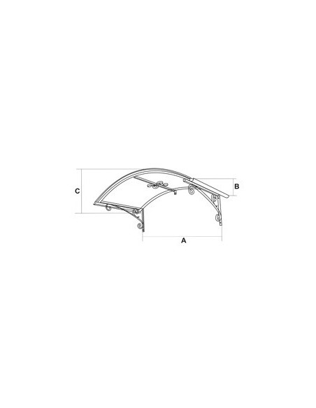 Arch Door Canopy RETRO 160 x 90 x 26 cm, Cellular Polycarbonate
