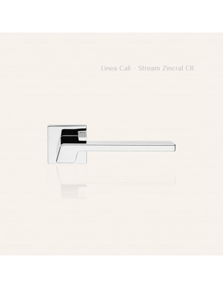 Lever door handle Linea Cali Stream Zincral on a square rose 024
