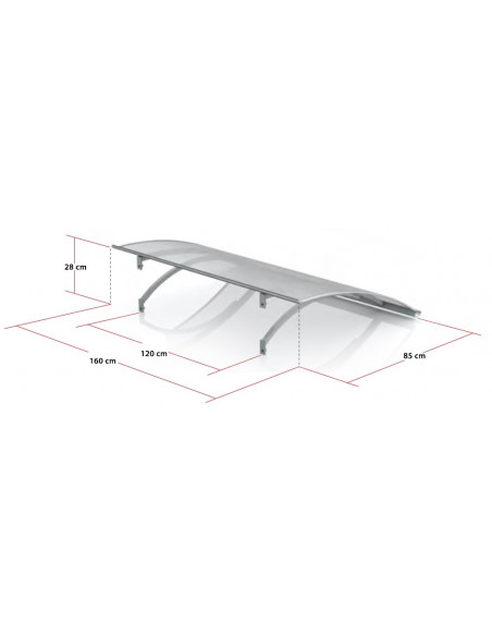 Polycarbonate Canopy GUTTA SWING 160 x 87 x 27 cm