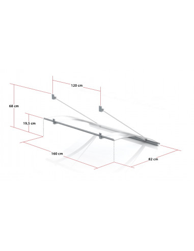 Acrylic Canopy GUTTA SWING M 160 x 82 x 18 cm