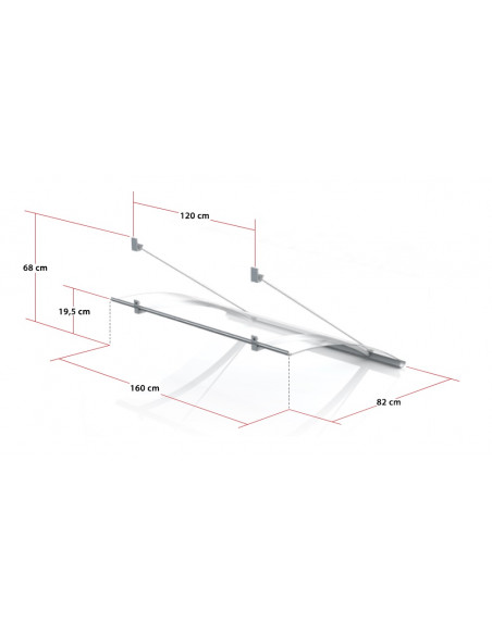 Acrylic Canopy GUTTA SWING M 160 x 82 x 18 cm