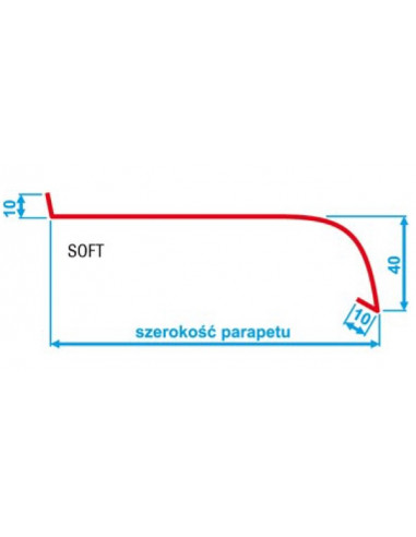 Aluminium window sill Softline- Brown RAL 8019