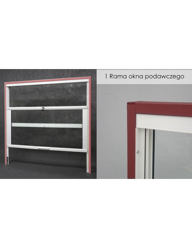 Vertically sliding infeed/cashier window with actuator