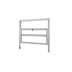 Vertically sliding infeed/cashier window with actuator