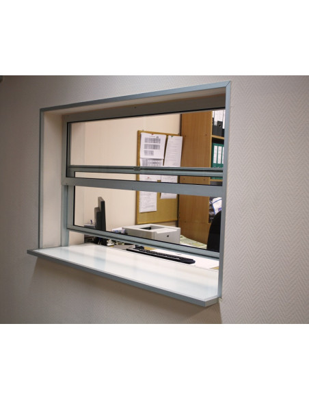 copy of Vertically sliding infeed/cashier window with actuator