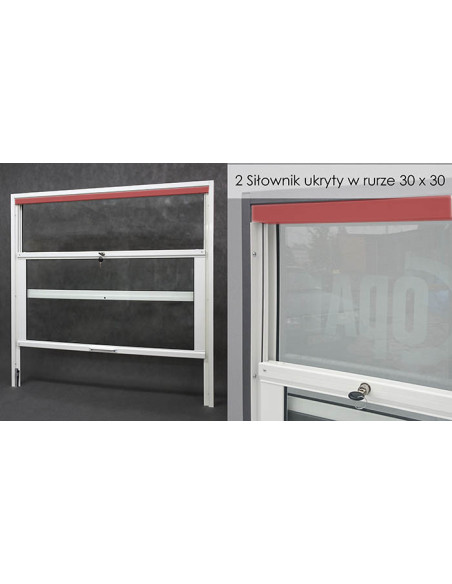 copy of Vertically sliding infeed/cashier window with actuator