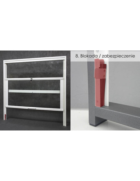 copy of Vertically sliding infeed/cashier window with actuator