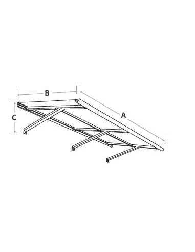 Flat Door Canopy PLUS 210 x 105 cm, Cellular Polycarbonate