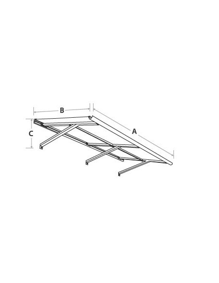 Flat Door Canopy PLUS 210 x 105 cm, Cellular Polycarbonate