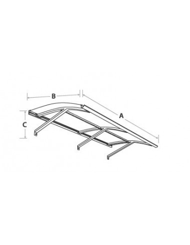 Awning canopy PLUS cellular polycarbonate 210x105x37 cm