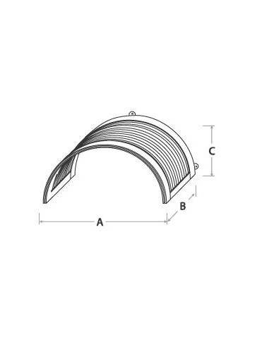 Arch Door Canopy Classica 200 x 90 x 48 cm,  Cellular Polycarbonate