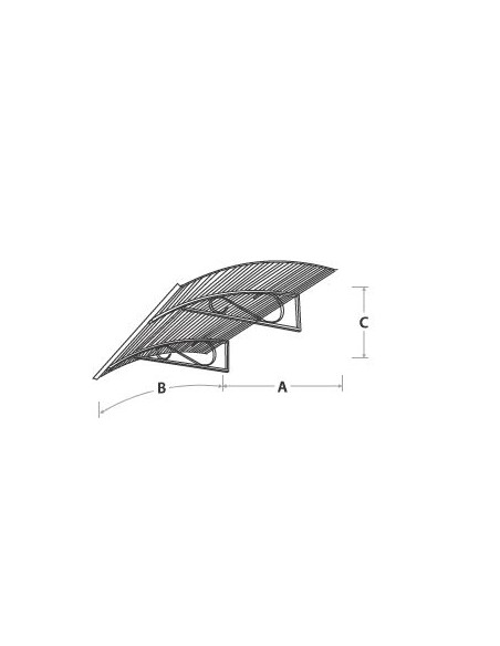 Door Canopy ARCO 150 x 90 x 25 cm, Cellular Polycarbonate