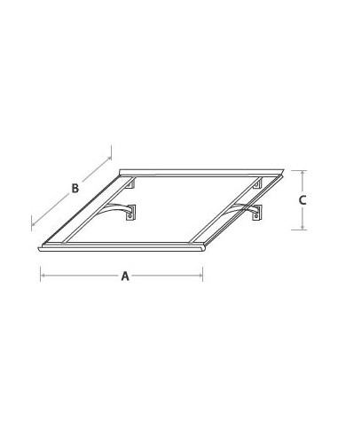 Flat Door Canopy Classica 120 x 90 cm, Cellular Polycarbonate