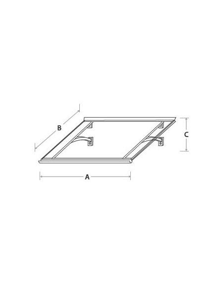 Flat Door Canopy Classica 120 x 90 cm, Cellular Polycarbonate