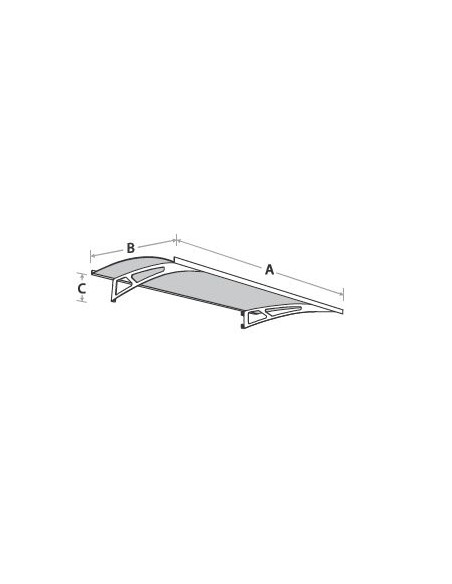 copy of Flat Door Canopy EASY-TOP 140 x 90 cm, Stainless Steel