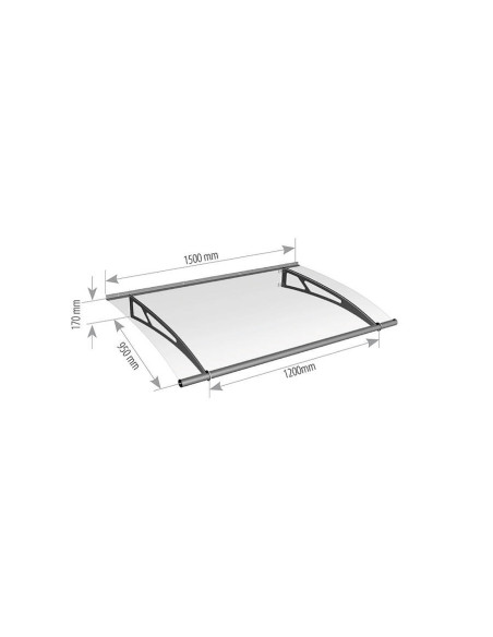 Lightline Door Canopy 150 x 95 cm, Acrylic