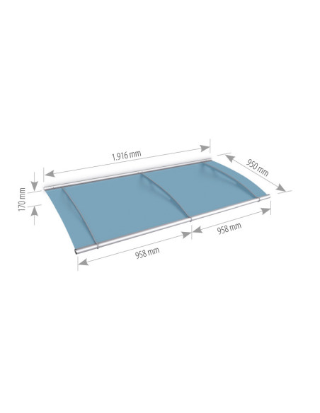 Extendable Lightline L Door Canopy 191,6 x 95 cm, Base module