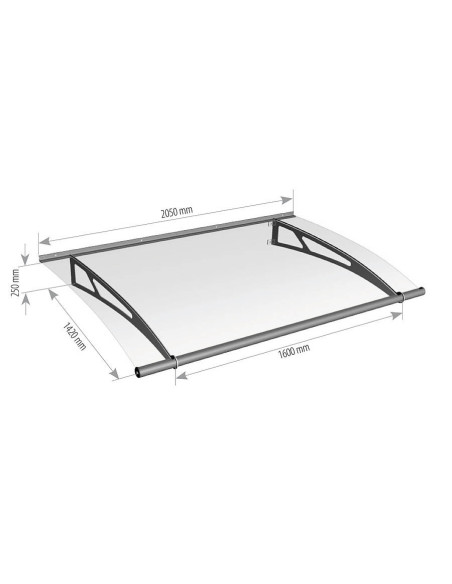 Lightline XL Door Canopy 205 x 142 cm, Acrylic
