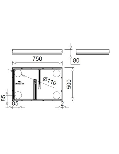 Industrial door mat MEAGARD 75 x 50 x 8