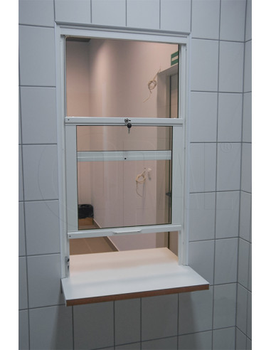 copy of Vertically sliding infeed/cashier window with actuator